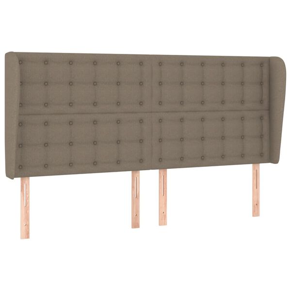 vidaXL Cabeceira cama abas tecido 163x23x118/128 cm cinza-acastanhado