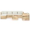 vidaXL 7 pcs conj. lounge jardim c/ almofad&otilde;es madeira impreg. verde