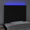 vidaXL Cabeceira de cama c/ LED tecido 90x5x118/128cm preto