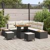 vidaXL Conjunto de Sof&aacute; de Jardim 8 pcs Preto Rattan Sint&eacute;tico