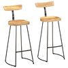 vidaXL Bancos de bar 2 pcs 49x43x103 cm madeira de mangueira maci&ccedil;a