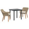 vidaXL Conjunto de Jantar para Jardim 3 unid. Bege vime PE