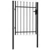 vidaXL Port&atilde;o de veda&ccedil;&atilde;o individual topo em espeto a&ccedil;o 1x1,2m preto