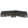 vidaXL Conjunto de Sof&aacute; de Jardim 10 unid. Cinza e Cinza Escuro