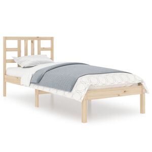 vidaXL Estrutura de cama solteiro 90x190 cm madeira maci&ccedil;a
