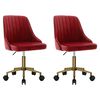 vidaXL Cadeiras de jantar girat&oacute;rias 2 pcs veludo vermelho tinto