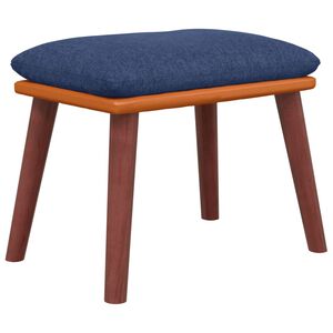 vidaXL Apoio de p&eacute;s 45x29,5x35 cm tecido/couro artificial azul