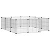 vidaXL Gaiola para animais de estima&ccedil;&atilde;o com 12 pain&eacute;is e porta, preta, 105x105x35 cm, a&ccedil;o
