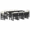 vidaXL Conjunto de Jantar para Jardim 9 unid. Preto vime PE