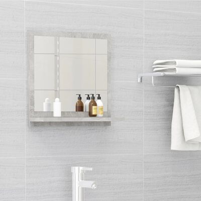 vidaXL Espelho de casa de banho 40x10,5x37 cm contrapl. cinza cimento