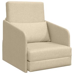 vidaXL Sof&aacute;-Cama Creme 65 x 80 x 83 cm tecido