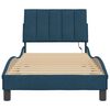 vidaXL Estrutura de cama com LED sem colch&atilde;o Hanko 90x190 cm veludo azul