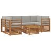 vidaXL Conjunto de Sof&aacute;s para Exterior 7 unid. Cinza Natural e Claro