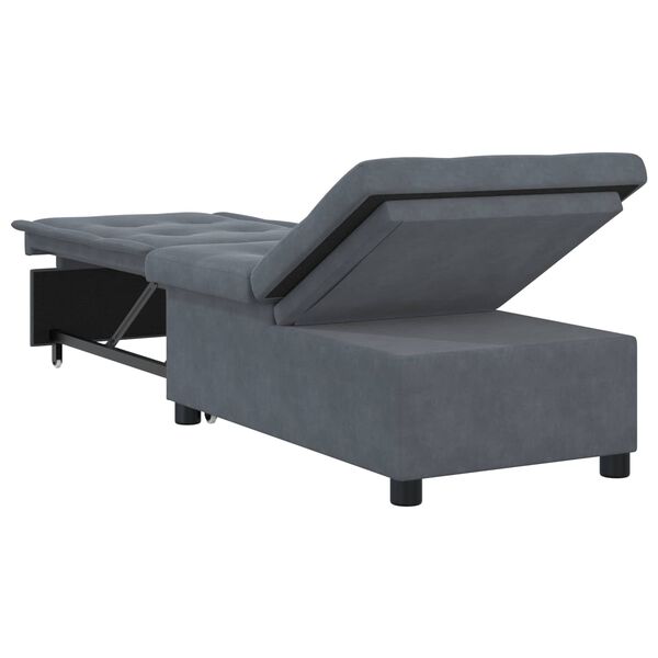 vidaXL Sof&aacute;-Cama Cinza Escuro 194 x 67 x 82 cm Veludo