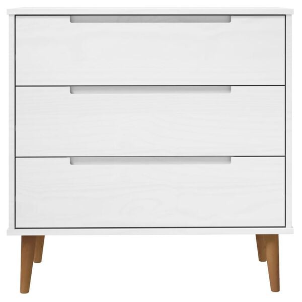 vidaXL Armário de gavetas MOLDE 80x40x80 cm pinho maciço branco
