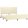 vidaXL Estrutura de cama c/ cabeceira couro artificial 200x200cm creme