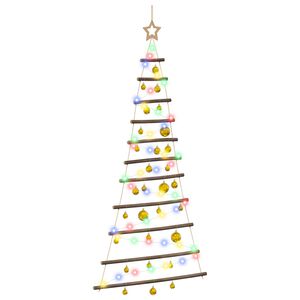 vidaXL &Aacute;rvore de Natal pendurada com bolas 150 cm 80 LED Multicolorido