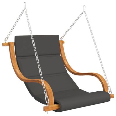 vidaXL Cadeira de baloiçar c/ almofadão madeira c/ acabamento em teca