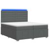 vidaXL Cama Box com LED e Colch&atilde;o Cinzento-Escuro 200 x 200 cm Tecido