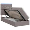 vidaXL Cama de Armazenamento LED com Colch&atilde;o Cinzento-acastanhado