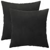 vidaXL Almofada com travesseiro HEERLEN 2 unid. Preto Veludo