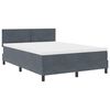 vidaXL Cama Box com colch&atilde;o Cinza Escuro 140 x 190 cm Veludo