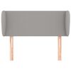 vidaXL Cabeceira de cama c/ abas tecido 93x23x78/88 cm cinzento-claro