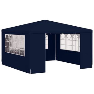 vidaXL Tenda festas profissional c/ paredes laterais 4x4m 90g/m&sup2; azul