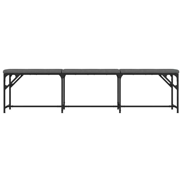 vidaXL Banco de jantar 186x32x45 cm a&ccedil;o e tecido cinzento-escuro