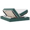 vidaXL Cama com arruma&ccedil;&atilde;o e colch&atilde;o Verde Escuro 200 x 200 cm Veludo