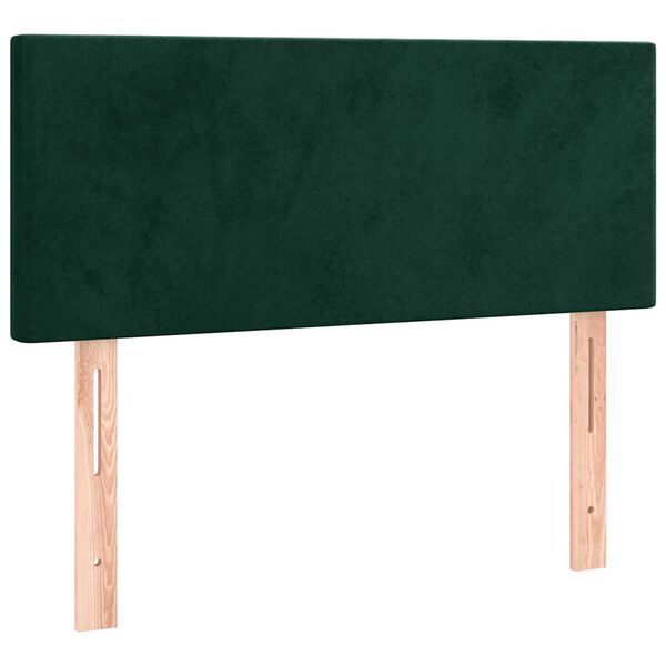 vidaXL Cabeceira de cama veludo 90x5x78/88 cm verde-escuro