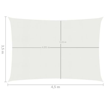 vidaXL Para-sol estilo vela 160 g/m² 3,5x4,5 m PEAD branco