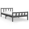 vidaXL Estrutura de cama 90x200 cm madeira maci&ccedil;a cinzento