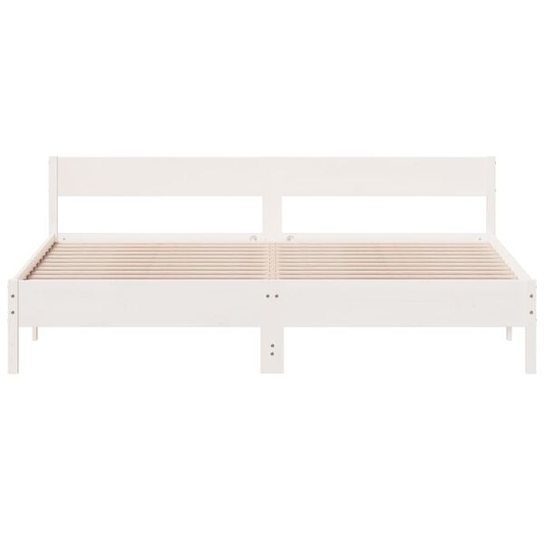 vidaXL Cama sem colch&atilde;o 180x200 cm madeira de pinho maci&ccedil;a branco