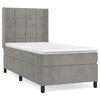 vidaXL Cama com molas/colch&atilde;o 100x200 cm veludo cinza-claro