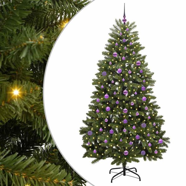 vidaXL &Aacute;rvore de Natal Artificial Verde 210 cm PVC e Metal