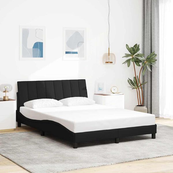 vidaXL Estrutura de cama sem colch&atilde;o Hanko 120x200 cm tecido preto