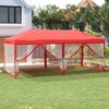 vidaXL Tenda para festas dobr&aacute;vel com paredes laterais 3x6 m vermelho