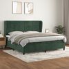 vidaXL Cama com molas/colch&atilde;o 200x200 cm veludo verde-escuro