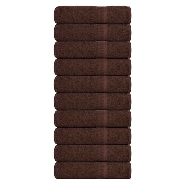 vidaXL Toalhas de banho FROGN 10 pcs 70x140 cm 360 g/m&sup2; castanho