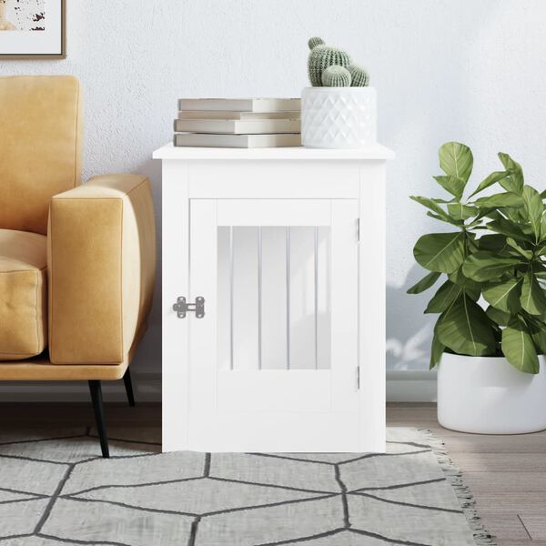 vidaXL Móvel casota para cão 55x80x68 cm derivados de madeira branco