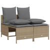 vidaXL 4 pcs conjunto de sof&aacute;s para jardim c/ almofad&otilde;es vime PE bege
