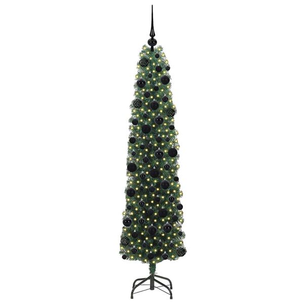 vidaXL &Aacute;rvore de Natal Artificial Verde 180 cm PVC e A&ccedil;o e Pl&aacute;stico