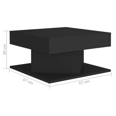 vidaXL Mesa de centro 57x57x30 cm contraplacado preto