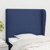 vidaXL Cabeceira de cama c/ abas tecido 93x23x118/128 cm azul