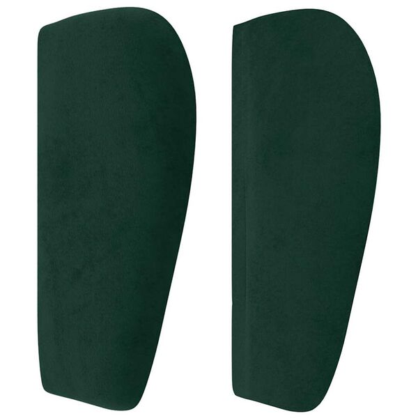 vidaXL Cabeceira de cama c/ abas veludo 203x23x78/88cm verde-escuro