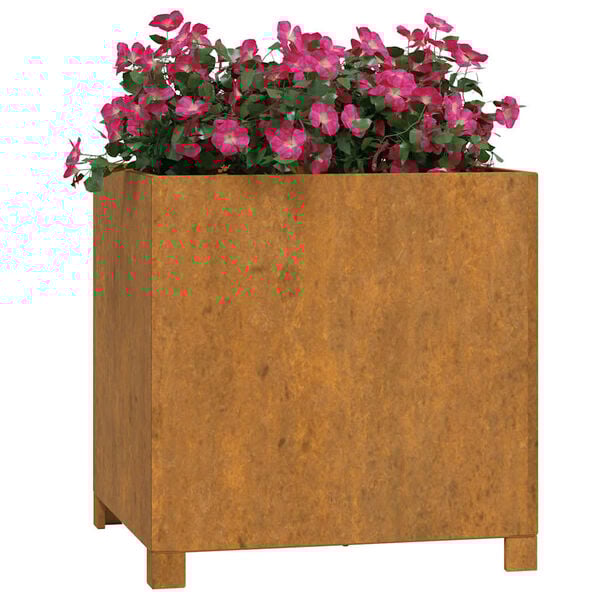 vidaXL Vaso/floreira com pernas 50x50x50 cm a&ccedil;o corten cor enferrujado