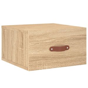 vidaXL Mesa de cabeceira montagem na parede 35x35x20 cm cor sonoma