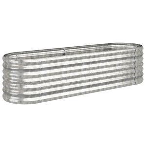 vidaXL Canteiro elevado jardim 152x40x36cm a&ccedil;o galvanizado prateado