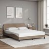 vidaXL Estrutura de cama Dover 160x200 cm couro artificial cappuccino
